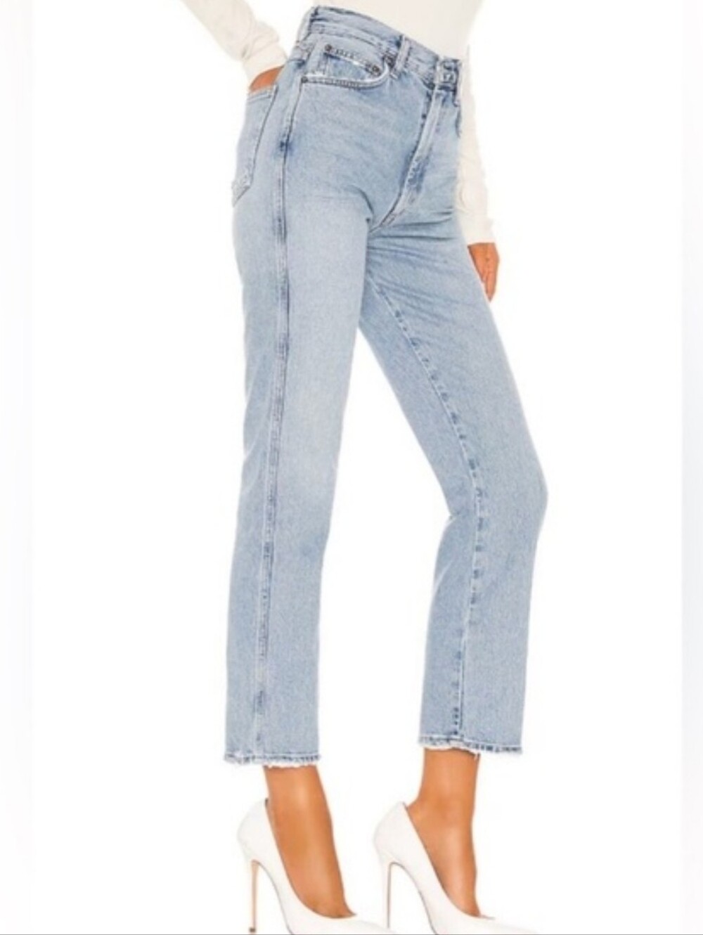 Agolde Pinch Waist High Rise Kick Jeans in Riptide Size 26 - Picture 8 of 8